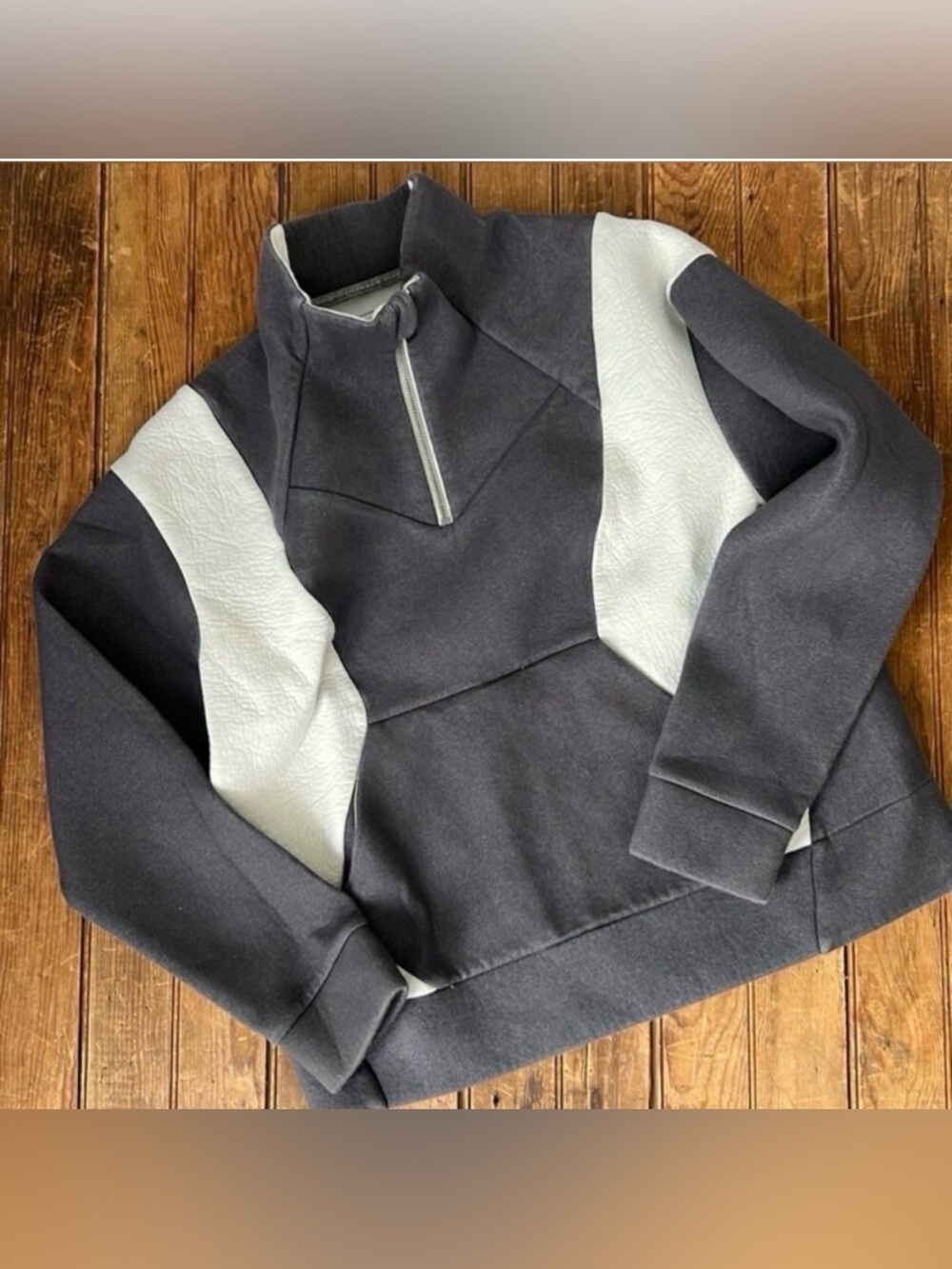 Figs Color Block Neoprene Limited Edition 1/4 Zip Sweatshirt Jacket Small